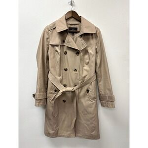 London Fog Double Breasted Trench Coat Tan M